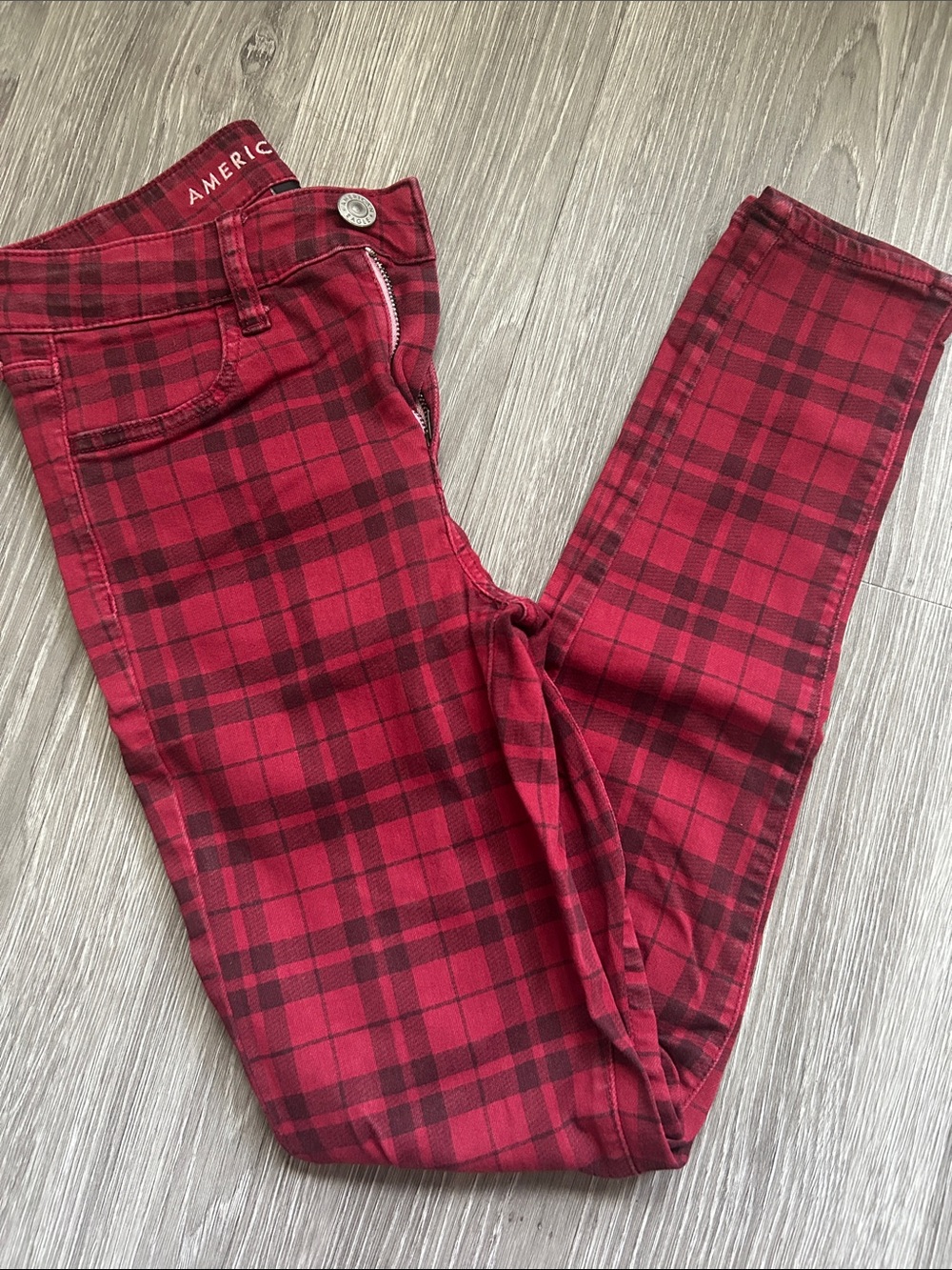 American Eagle Outfitters Plaid Hi-Rise Jeggings